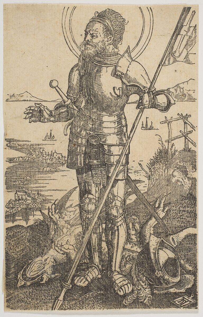 Saint George Standing (copy), After Albrecht Dürer (German, Nuremberg 1471–1528 Nuremberg), Engraving 