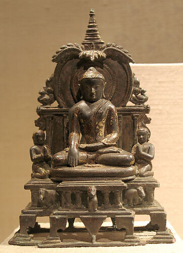 Miniature Shrine with the Enthroned Buddha