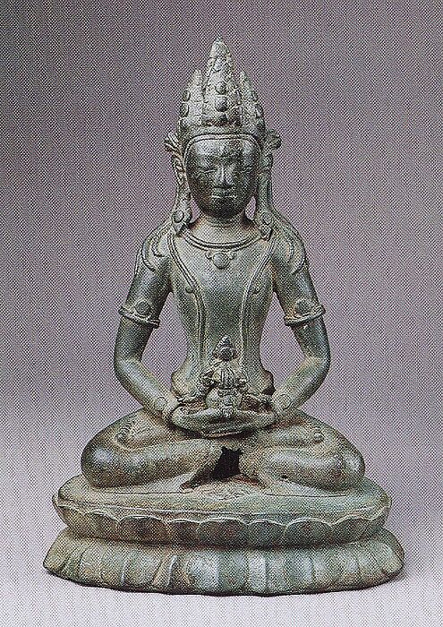 Seated Amitāyus, the Buddha of Eternal Life, Bronze, Burma 