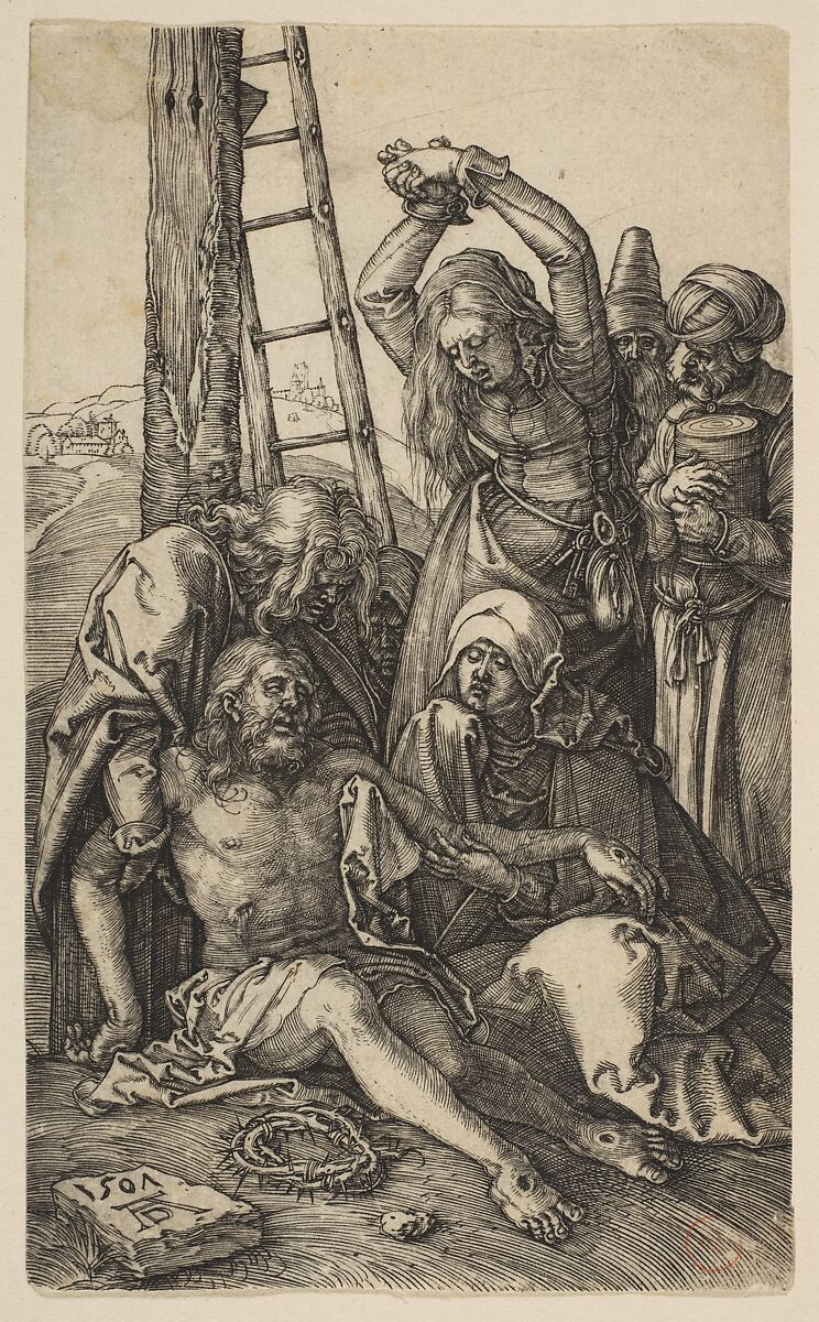 The Lamentation, from "The Passion", Albrecht Dürer (German, Nuremberg 1471–1528 Nuremberg), Engraving 