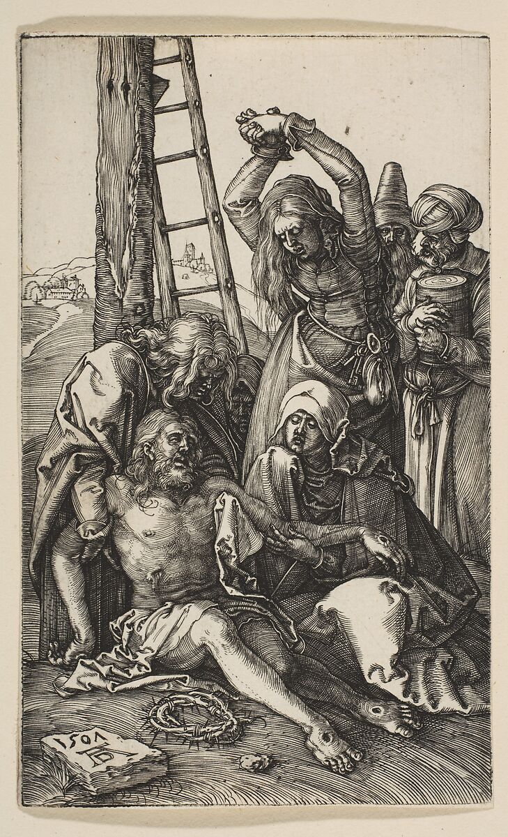 The Lamentation, from "The Passion", Albrecht Dürer (German, Nuremberg 1471–1528 Nuremberg), Engraving 