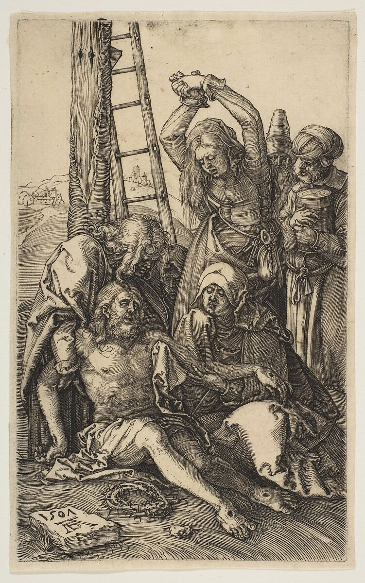 The Lamentation, from "The Passion", Albrecht Dürer (German, Nuremberg 1471–1528 Nuremberg), Engraving 