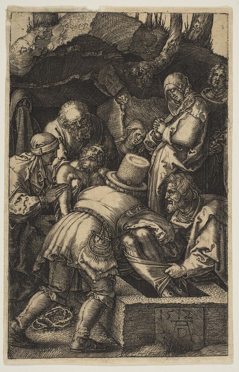 The Entombment, from "The Passion", Albrecht Dürer (German, Nuremberg 1471–1528 Nuremberg), Engraving 