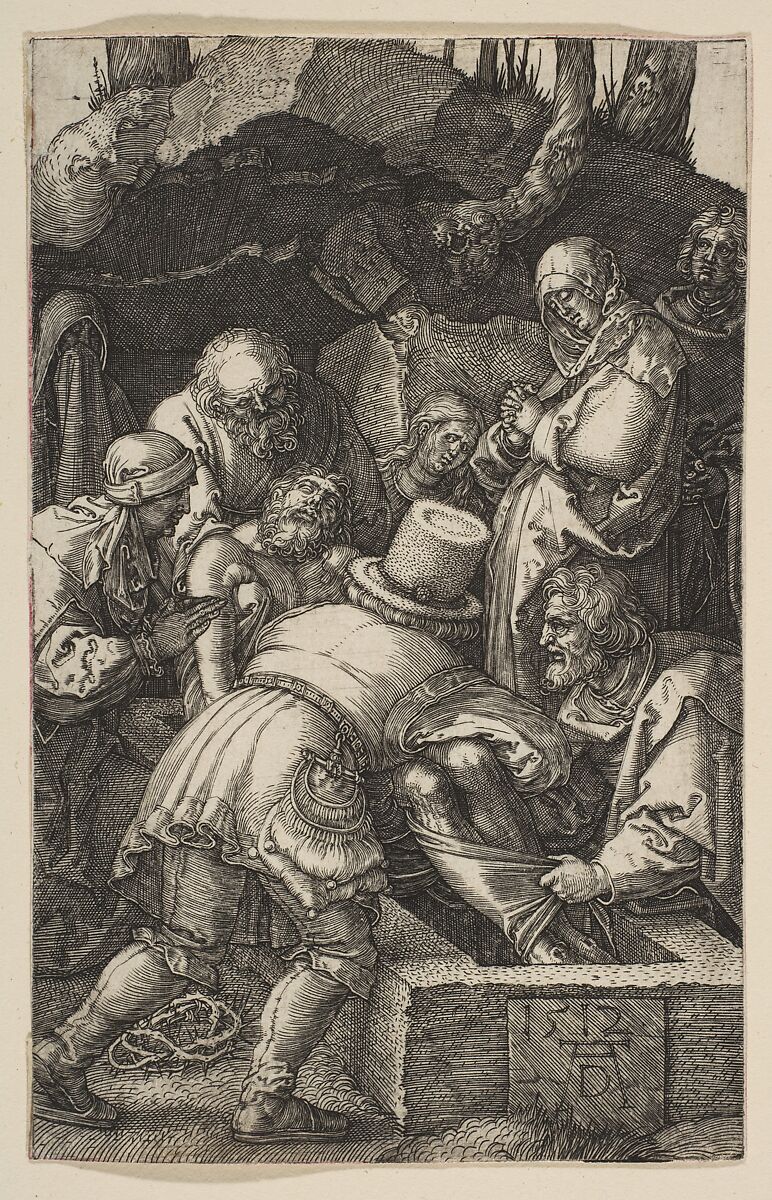 The Entombment, from "The Passion", Albrecht Dürer (German, Nuremberg 1471–1528 Nuremberg), Engraving 
