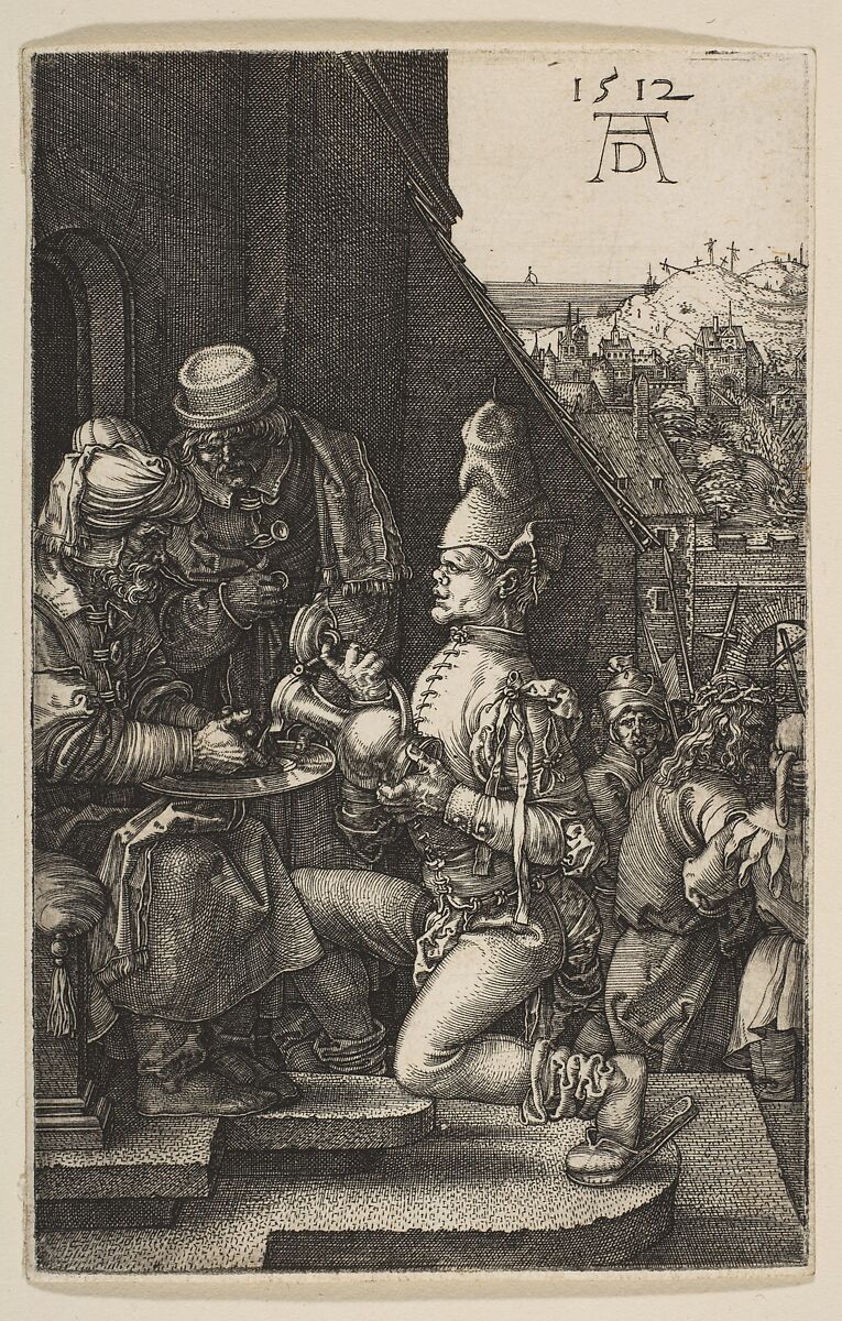 Pilate Washing His Hands, from "The Passion", Albrecht Dürer (German, Nuremberg 1471–1528 Nuremberg), Engraving 