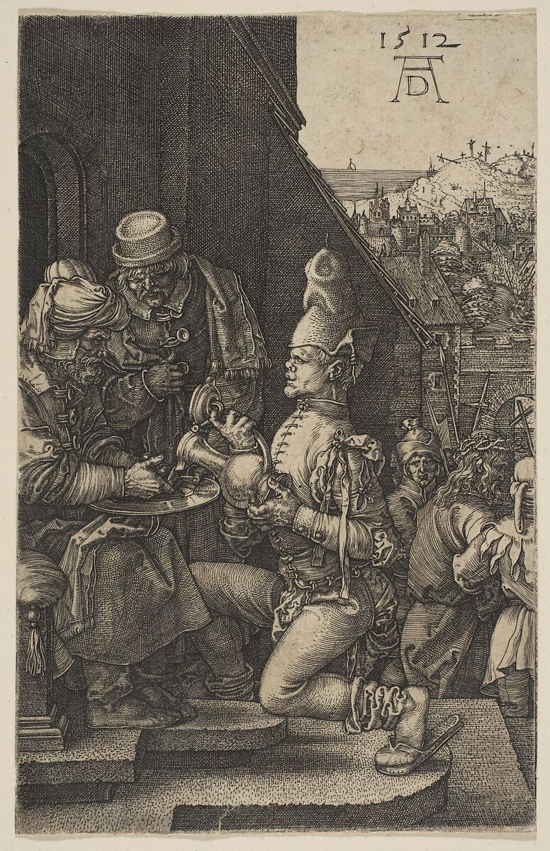 Pilate Washing His Hands, from "The Passion", Albrecht Dürer (German, Nuremberg 1471–1528 Nuremberg), Engraving 
