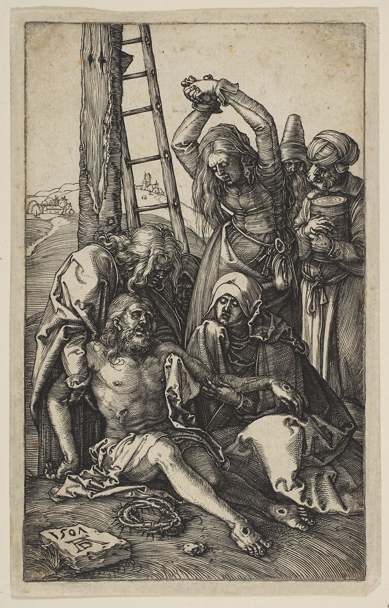 The Lamentation, from "The Passion", Albrecht Dürer (German, Nuremberg 1471–1528 Nuremberg), Engraving 