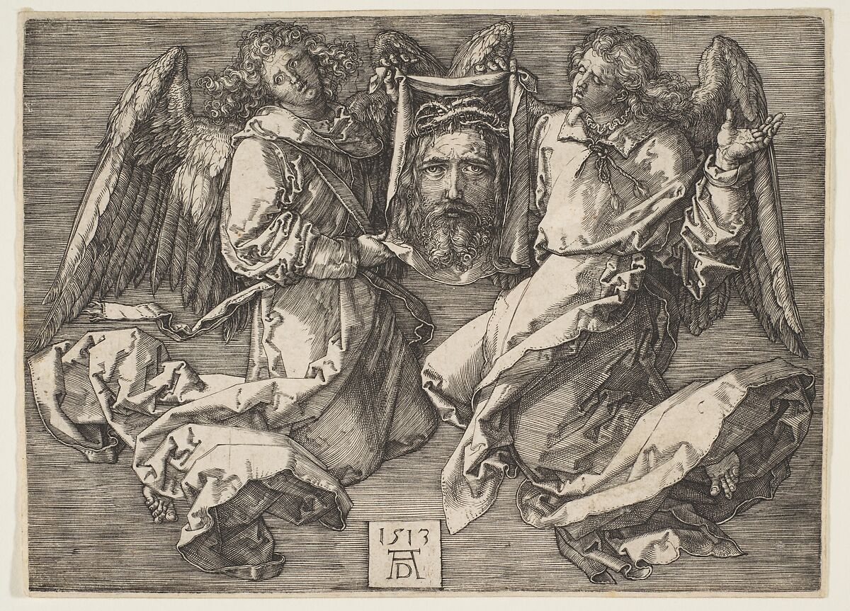 Sudarium Held by Two Angels, Albrecht Dürer (German, Nuremberg 1471–1528 Nuremberg), Engraving 