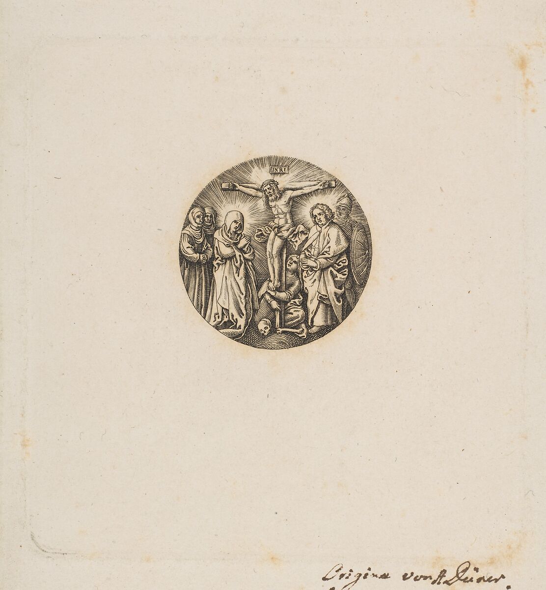 The Crucifixion (Round) (copy), ? Johannes Riepenhausen (German, Goettingen 1788–1860 Venice), Engraving 