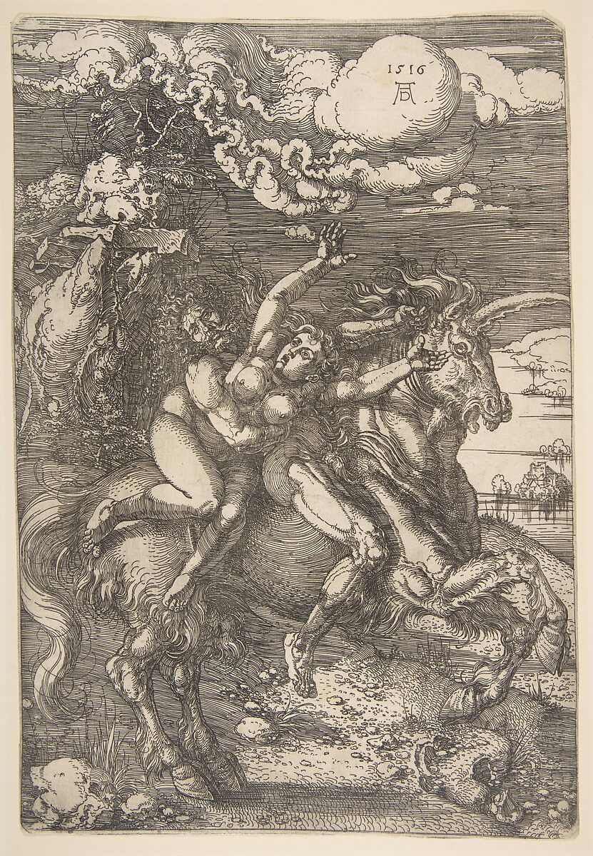Abduction of Proserpine, Albrecht Dürer (German, Nuremberg 1471–1528 Nuremberg), Etching 