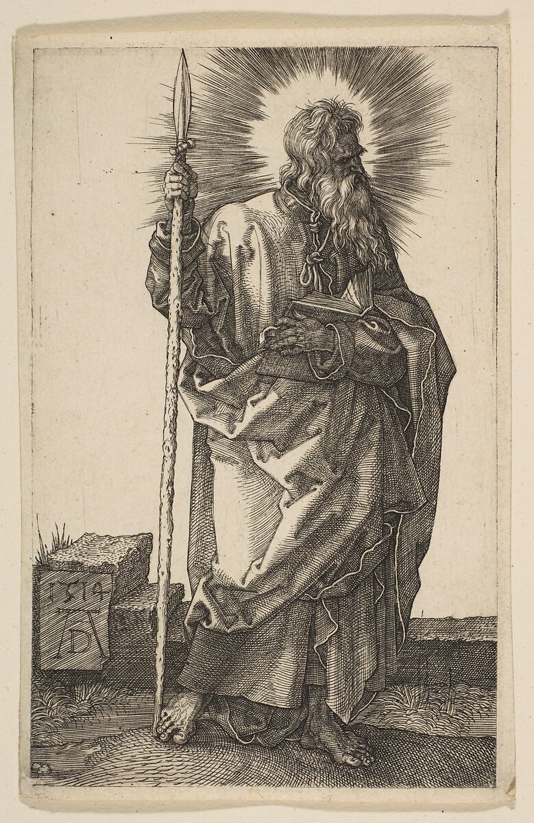 Saint Thomas, Albrecht Dürer (German, Nuremberg 1471–1528 Nuremberg), Engraving 