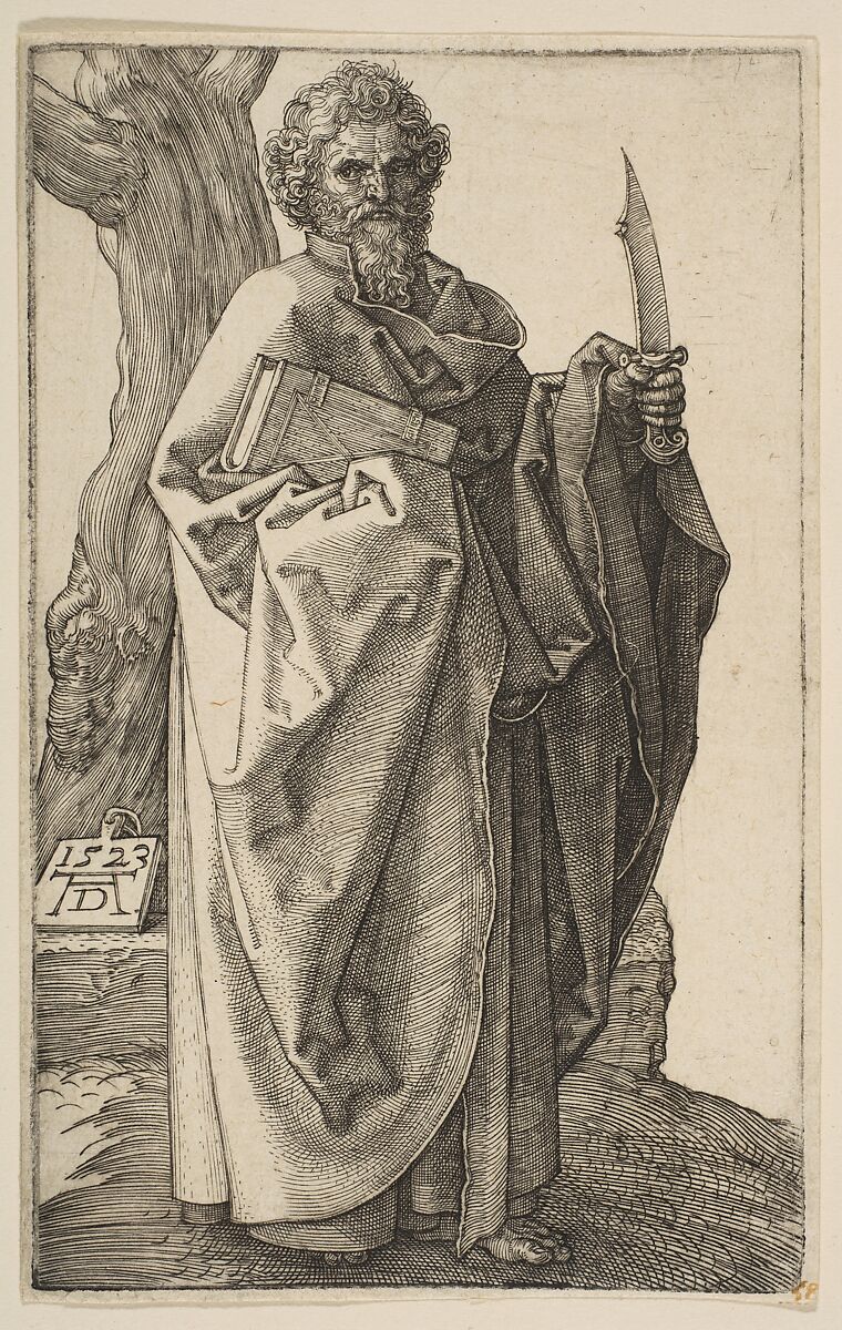 Saint Bartholomew, Albrecht Dürer (German, Nuremberg 1471–1528 Nuremberg), Engraving 