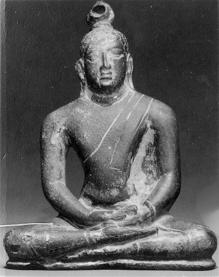 Seated Buddha in Cross-Legged Position, Bronze, Sri Lanka 
