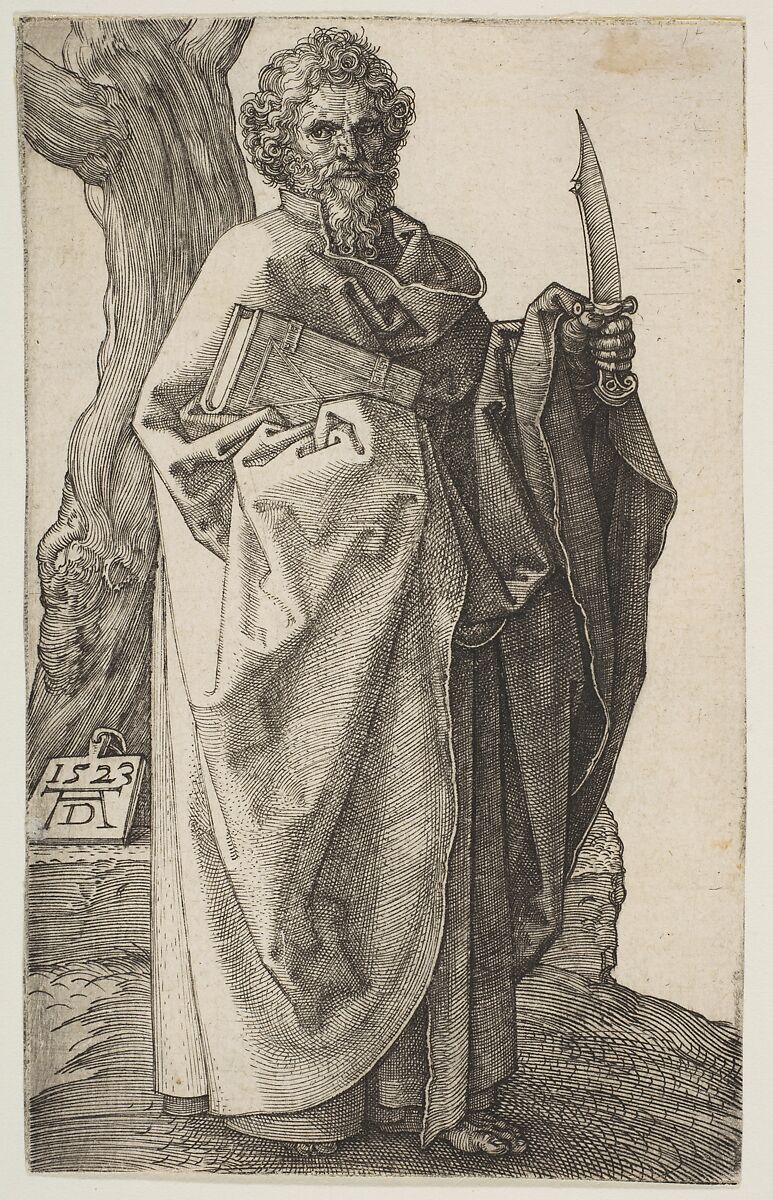 Saint Bartholomew, Albrecht Dürer (German, Nuremberg 1471–1528 Nuremberg), Engraving 
