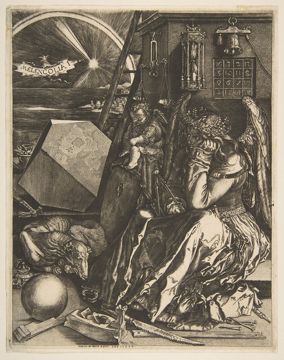 Melencolia I (copy), Jan (Johannes) Wierix (Netherlandish, Antwerp 1549–1615 Brussels), Engraving 