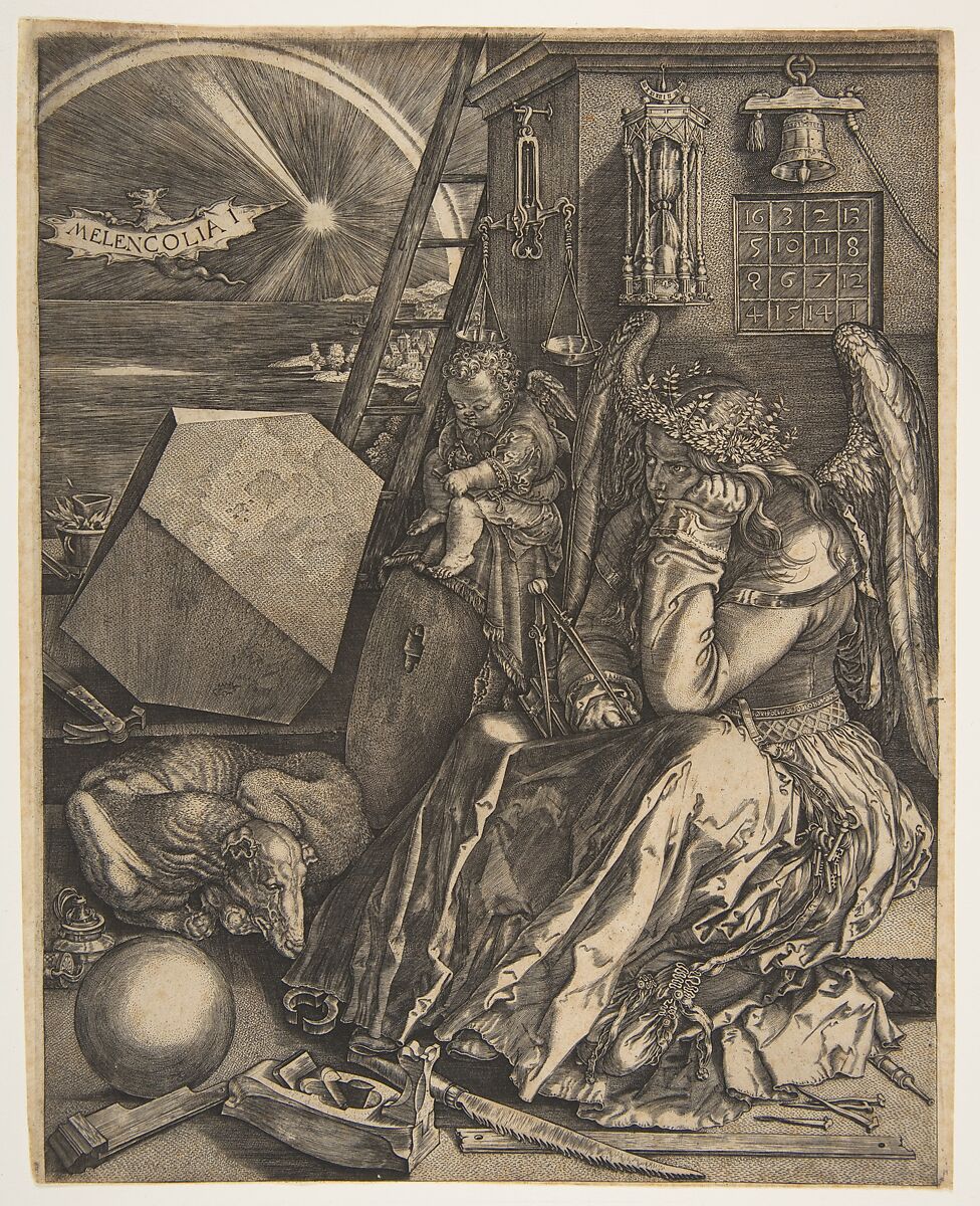 Melencolia I (copy), Jan (Johannes) Wierix (Netherlandish, Antwerp 1549–1615 Brussels), Engraving 