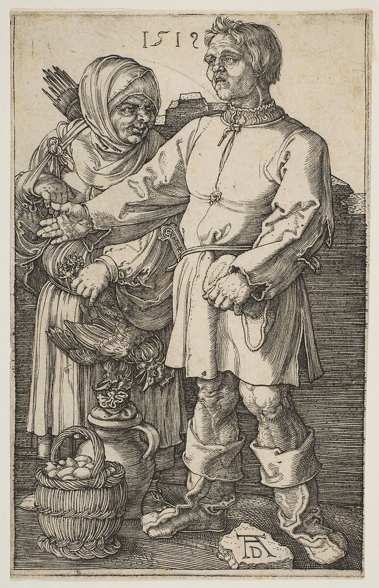 The Peasant Couple at Market, Albrecht Dürer  German, Engraving