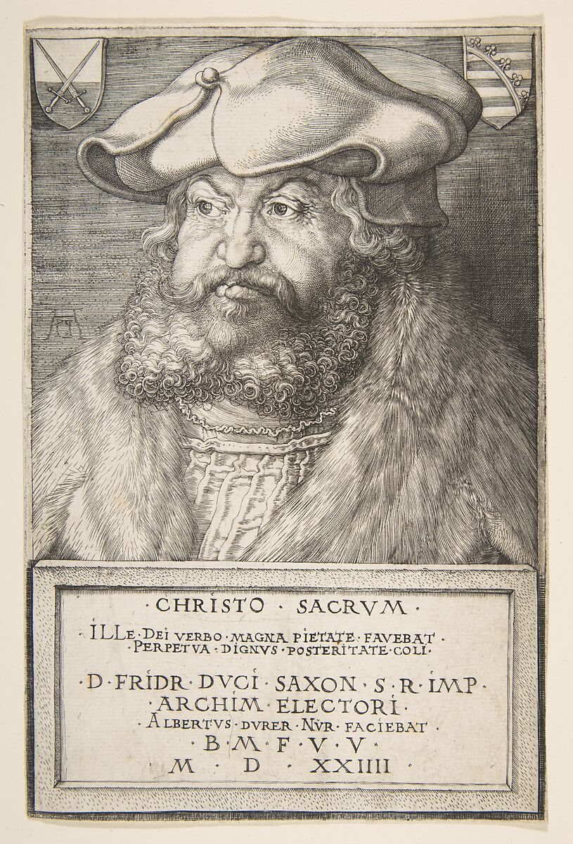 Frederick the Wise, Elector of Saxony, Albrecht Dürer  German, Engraving