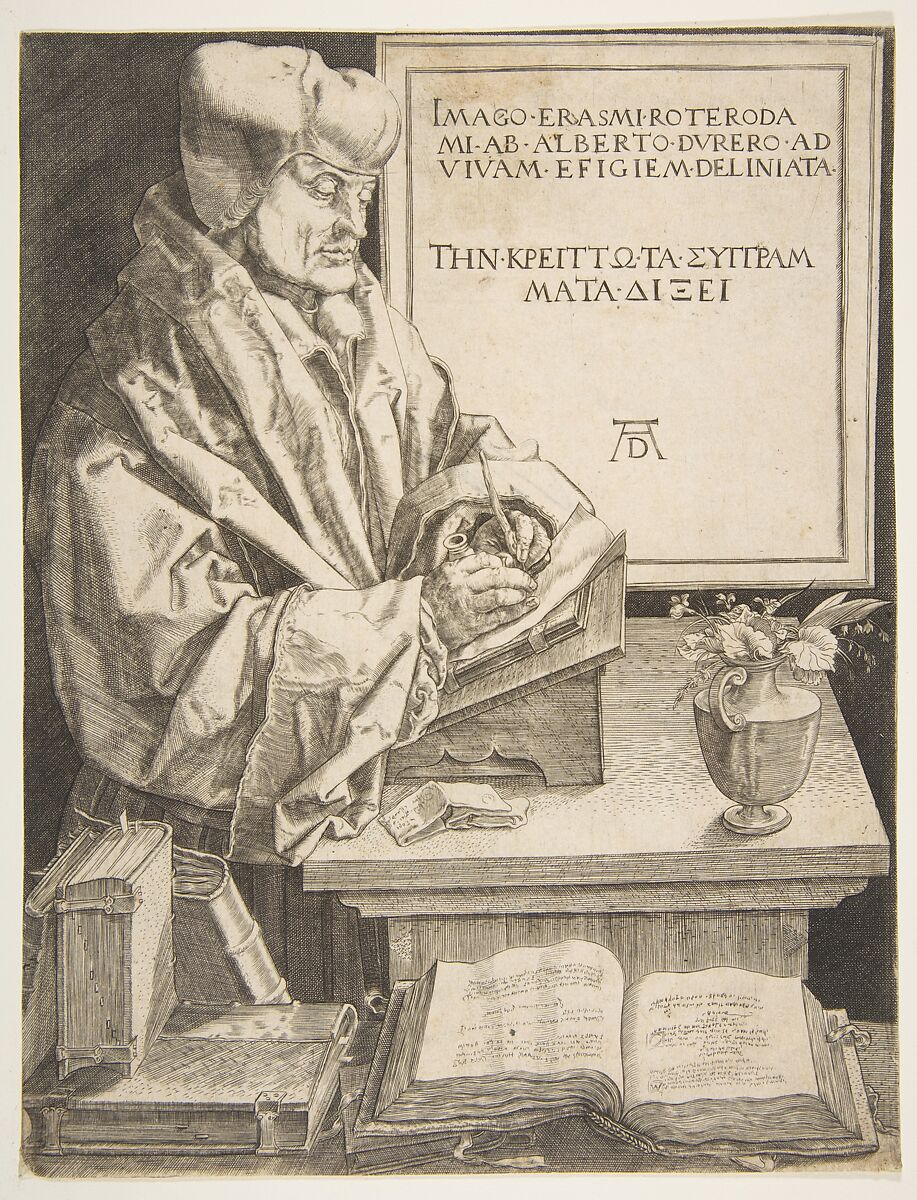Erasmus of Rotterdam (copy), Anonymous, German, 16th century, Engraving 