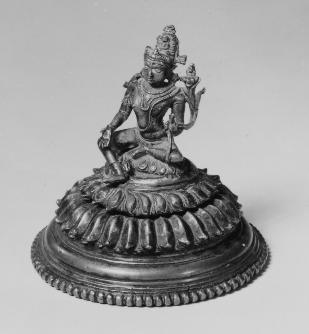 Seated Padmapani, the Lotus-Bearing Bodhisattva, Bronze with silver and copper inlay, India (Bengal) or Bangladesh 