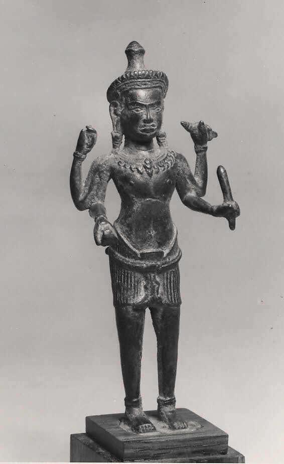 Standing Four-Armed Vishnu, Bronze, Cambodia 
