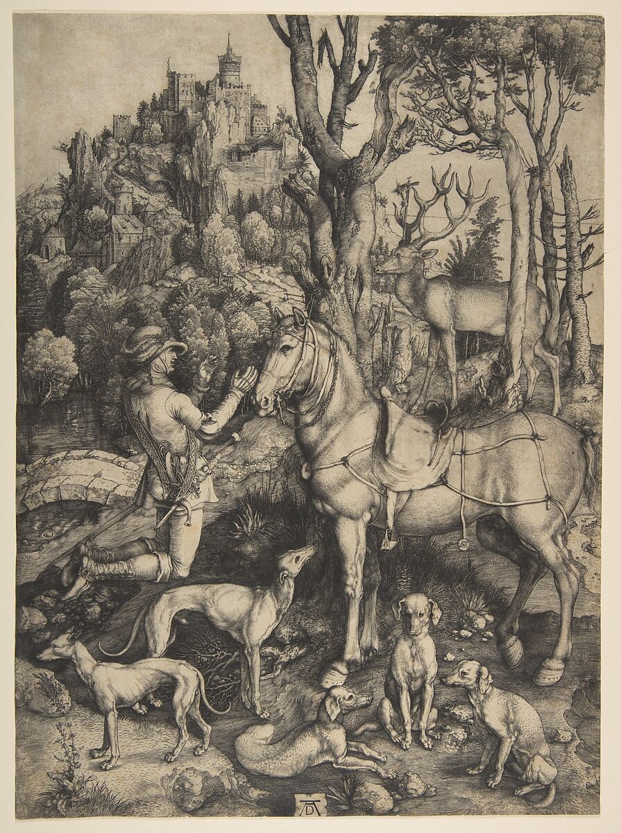 Saint Eustace, Albrecht Dürer (German, Nuremberg 1471–1528 Nuremberg), Engraving 