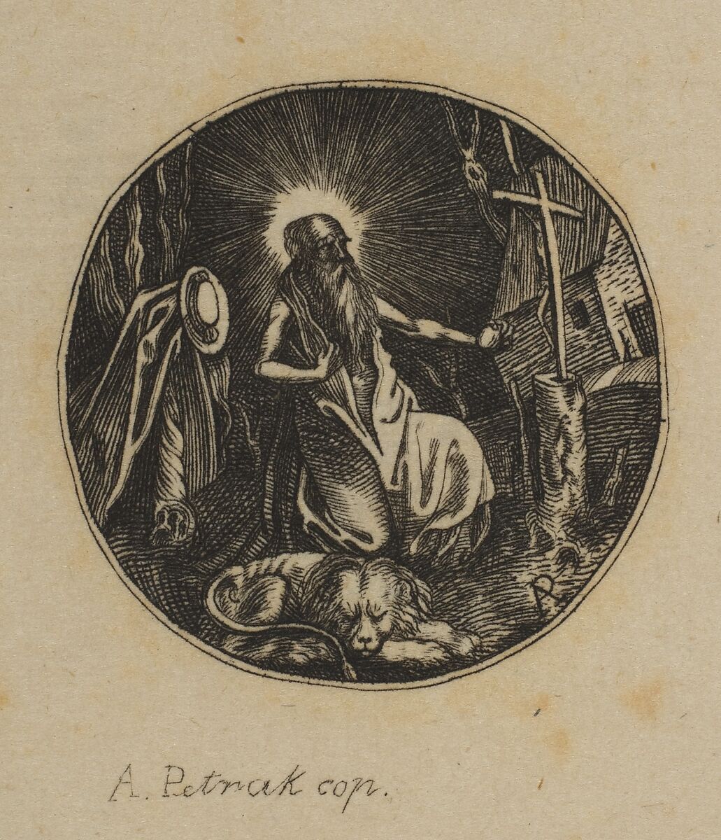 Saint Jerome, Alois Petrak (Czech, 1811–1888), Engraving 