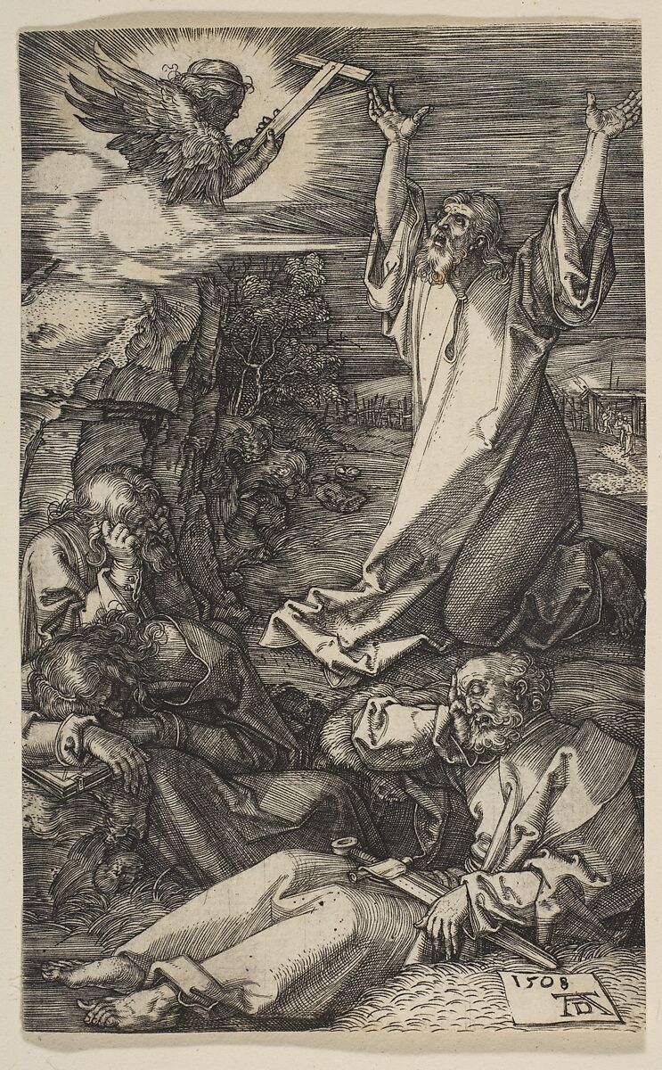 Christ on the Mount of Olives, from "The Passion", Albrecht Dürer  German, Engraving