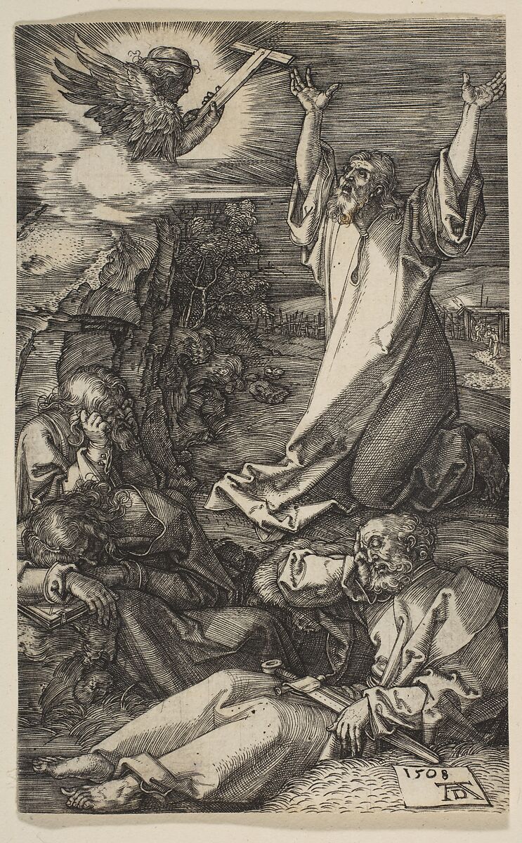 Christ on the Mount of Olives, from "The Passion", Albrecht Dürer (German, Nuremberg 1471–1528 Nuremberg), Engraving 