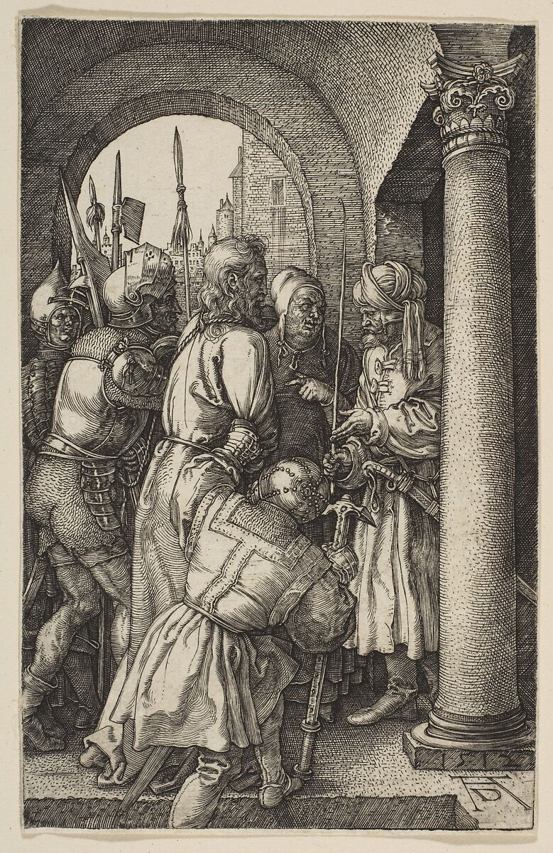 Christ before Pilate, from "The Passion", Albrecht Dürer (German, Nuremberg 1471–1528 Nuremberg), Engraving 