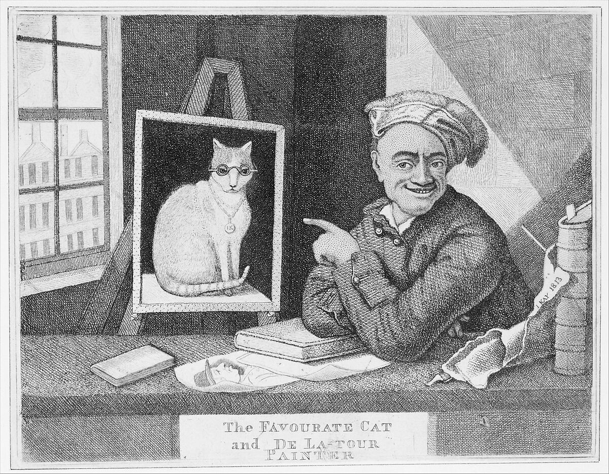 The Favourite Cat and De La-Tour Painter, John Kay (British, Dalkeith, Scotland 1742–1826 Edinburgh), Etching, engraving and stipple 