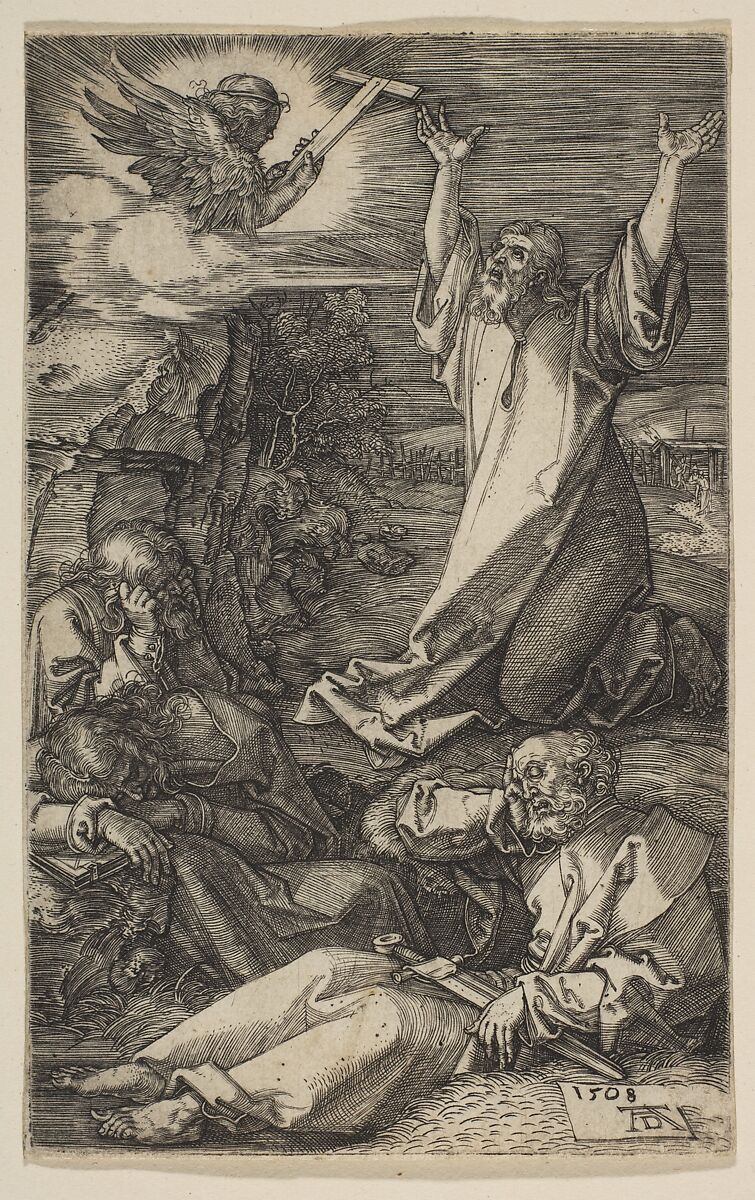 Christ on the Mount of Olives, from "The Passion", Albrecht Dürer (German, Nuremberg 1471–1528 Nuremberg), Engraving 