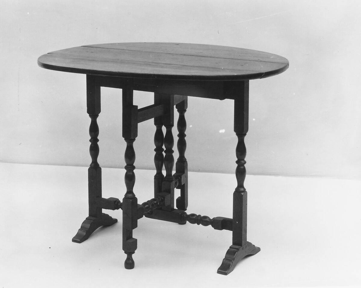 Oval table with falling leaves, Black walnut, white pine, American