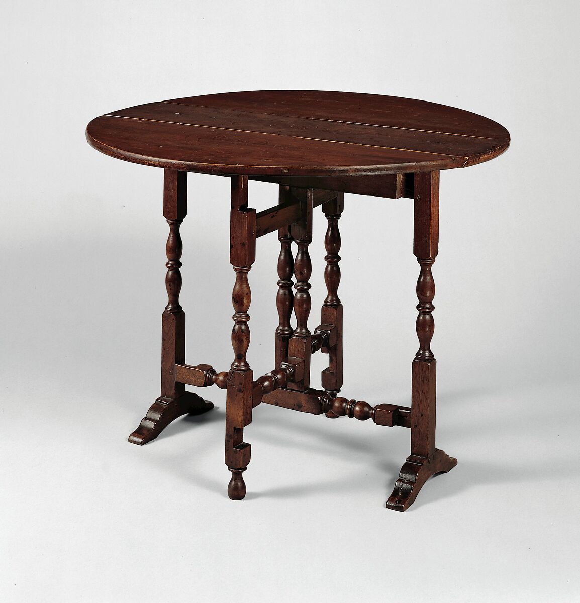 Oval table with falling leaves, Black walnut, white pine, American