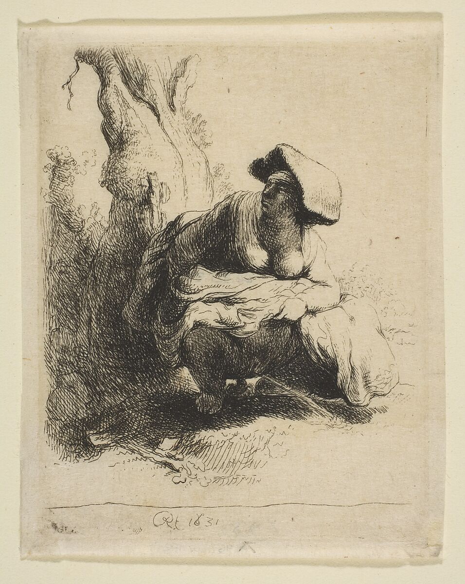 A Woman Making Water, After Rembrandt (Rembrandt van Rijn) (Dutch, Leiden 1606–1669 Amsterdam), Etching 