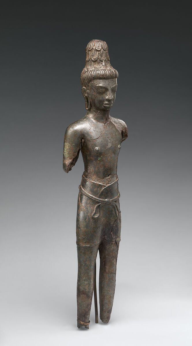 Standing Bodhisattva Maitreya, the Buddha of the Future, Bronze, Plai Bat II Temple, Lahan Sai District, Buriram Province, Thailand