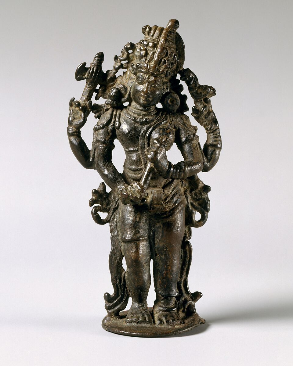 The Half-Male, Half-Female Form of Shiva (Shiva Ardhanarishvara), Bronze, India (Kerala) 