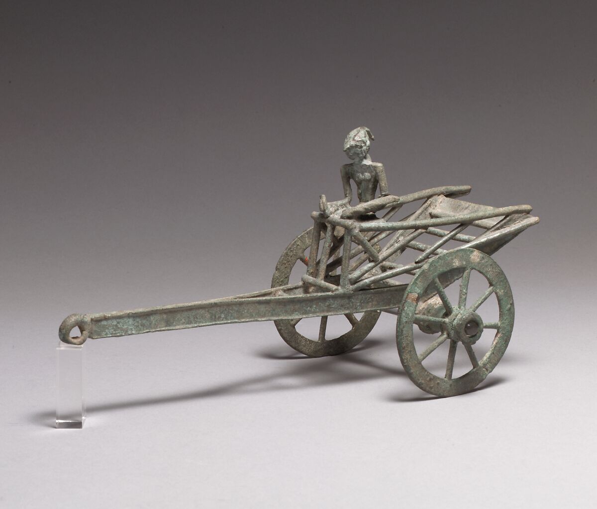 Pull Toy of a Cart and Driver, Bronze, Indonesia (East Java) 