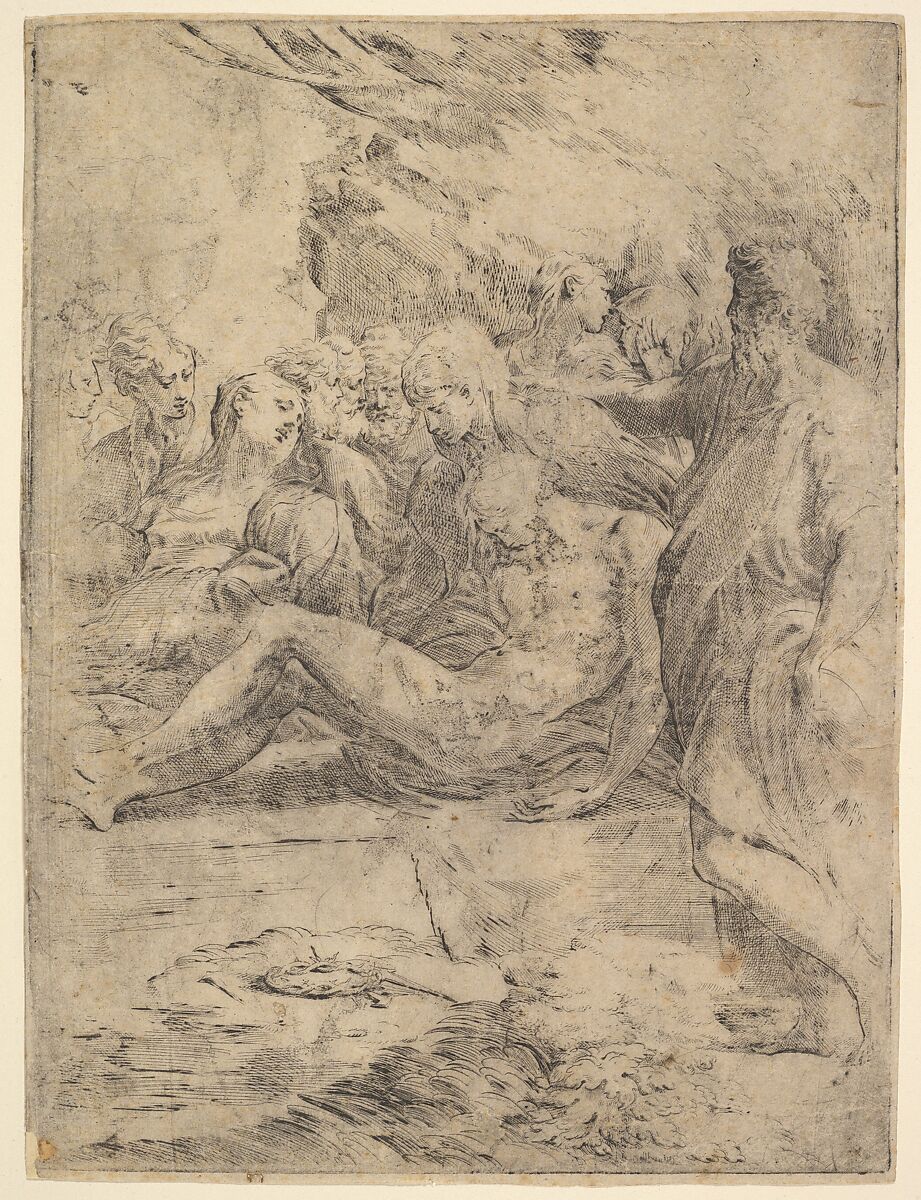 Entombment, Anonymous, Italian, 16th century, Etching 