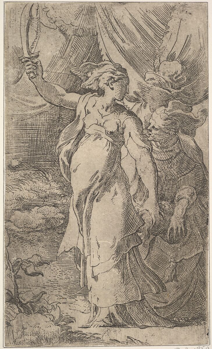 Judith, Parmigianino (Girolamo Francesco Maria Mazzola) (Italian, Parma 1503–1540 Casalmaggiore), Etching 