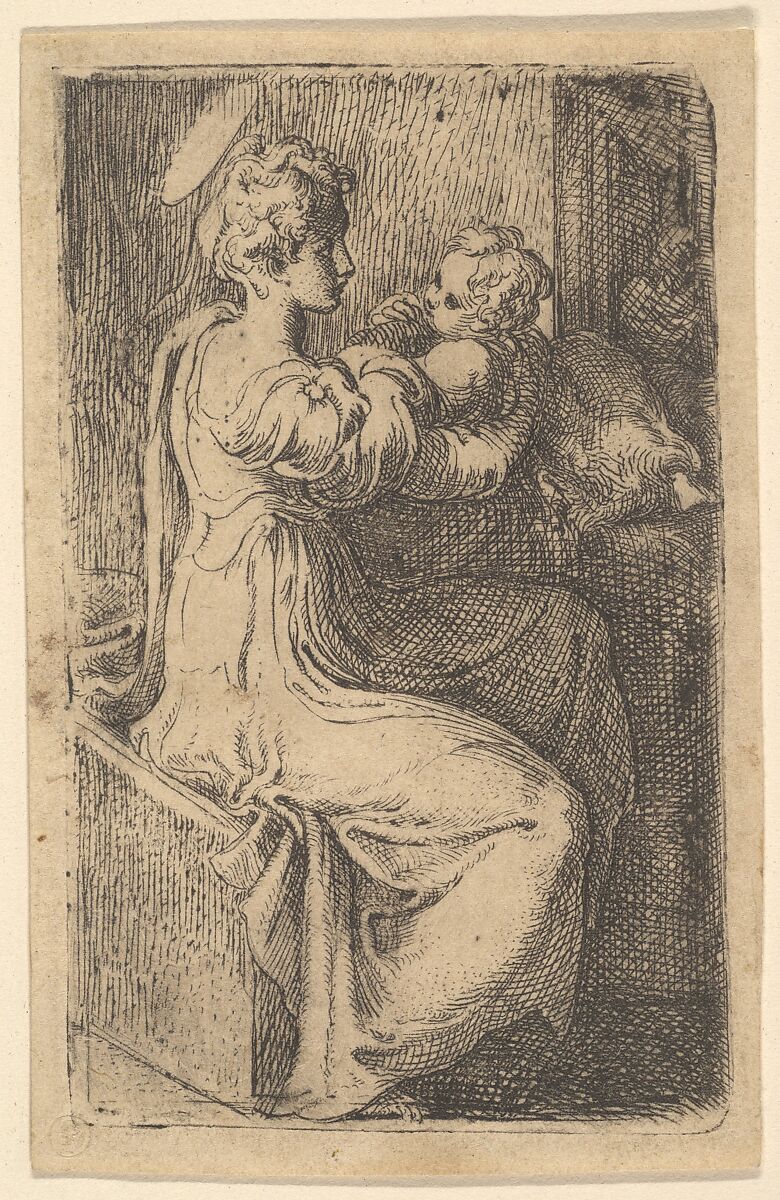 Madonna and Child, Parmigianino (Girolamo Francesco Maria Mazzola) (Italian, Parma 1503–1540 Casalmaggiore), Etching 