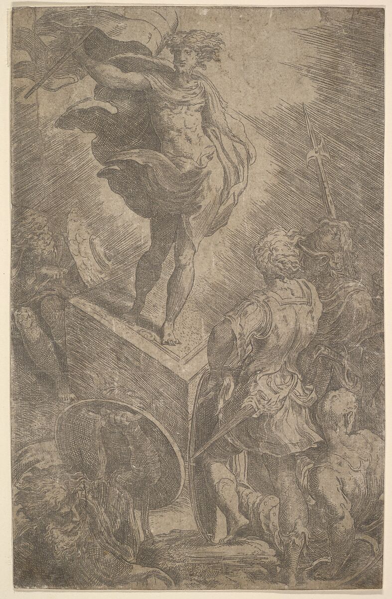 Resurrection, Parmigianino (Girolamo Francesco Maria Mazzola) (Italian, Parma 1503–1540 Casalmaggiore), Etching 