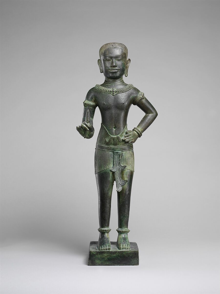 Standing Male Deity, Bronze, Cambodia 