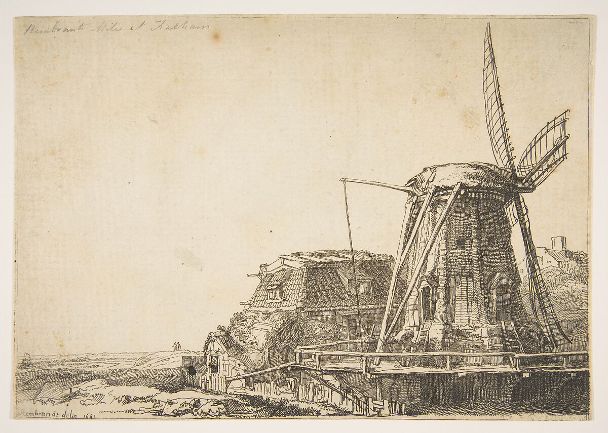 The Windmill (reverse copy), After Rembrandt (Rembrandt van Rijn) (Dutch, Leiden 1606–1669 Amsterdam), Etching; copy a 