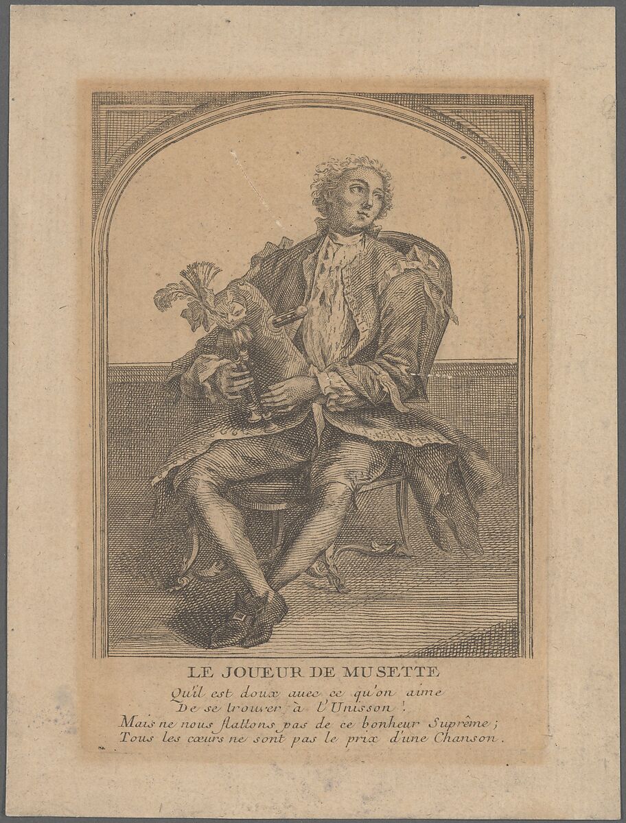 Musette Player (Le Joueur de Musette), Anonymous, French, 18th century, Etching 