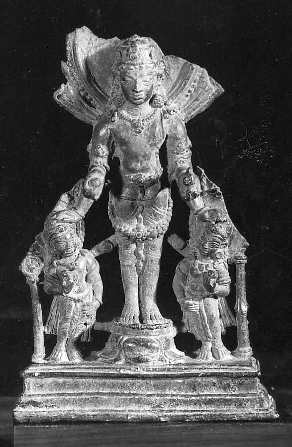 Standing Four-Armed Vishnu with His Purushas (Personifications of his Weapons), Bronze, Bangladesh (Chittagong) 