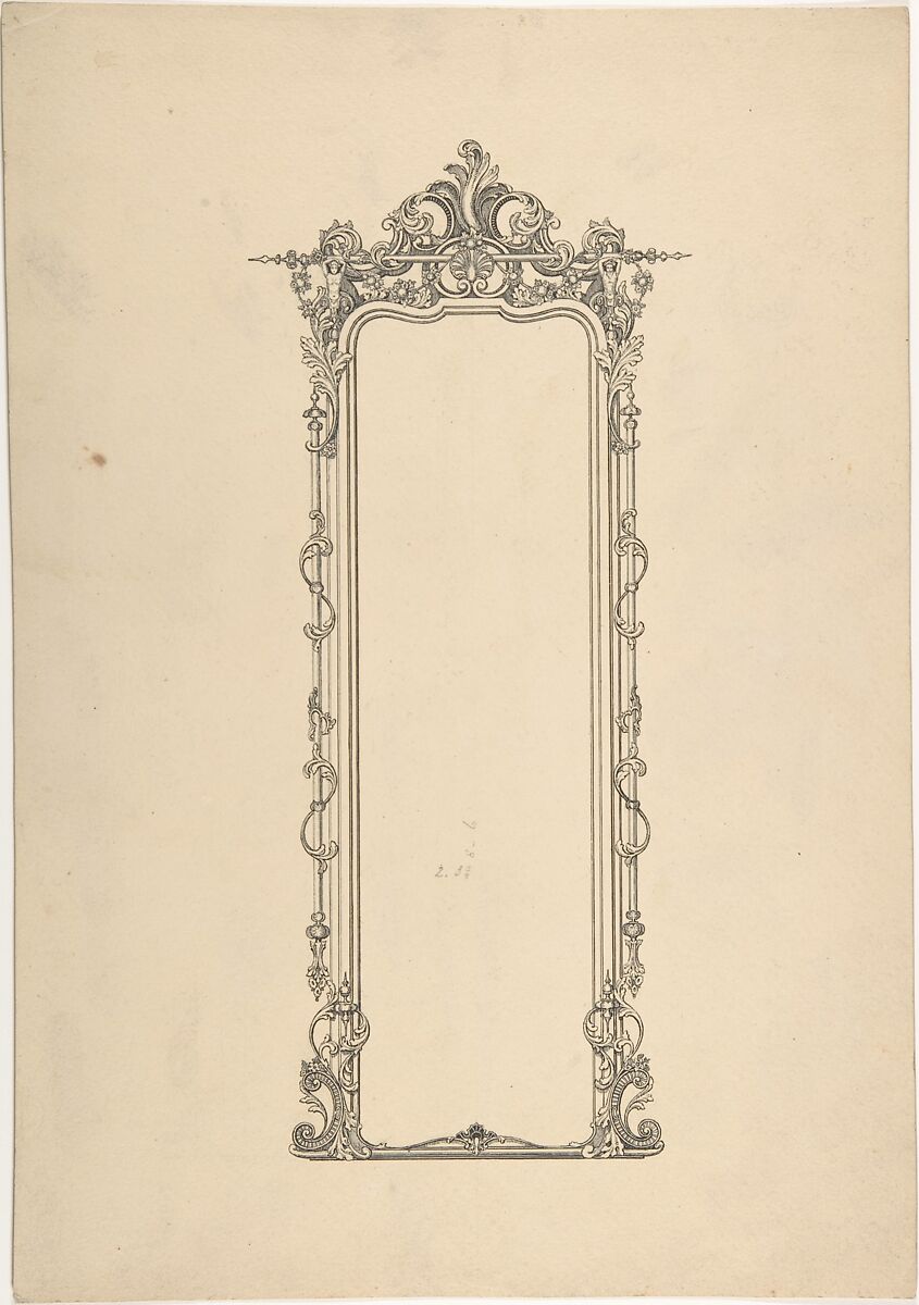 Pier Glass, Robert William Hume (British, London 1816–1904 Long Island City), Pen and ink 
