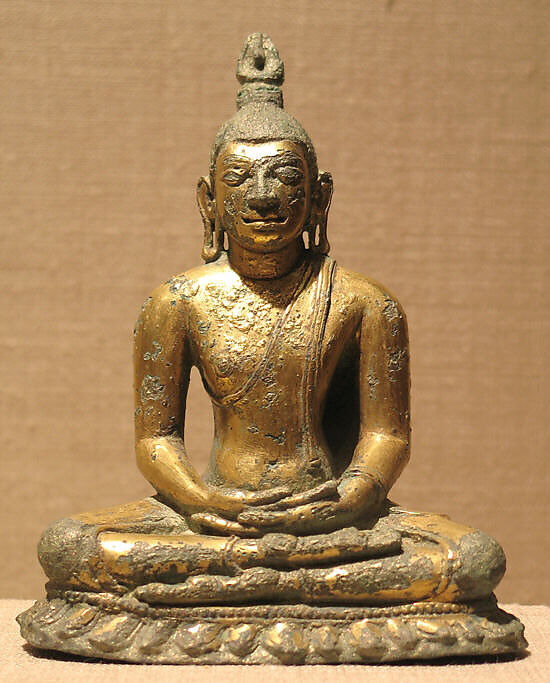 Seated Buddha, Gilt bronze, Sri Lanka 