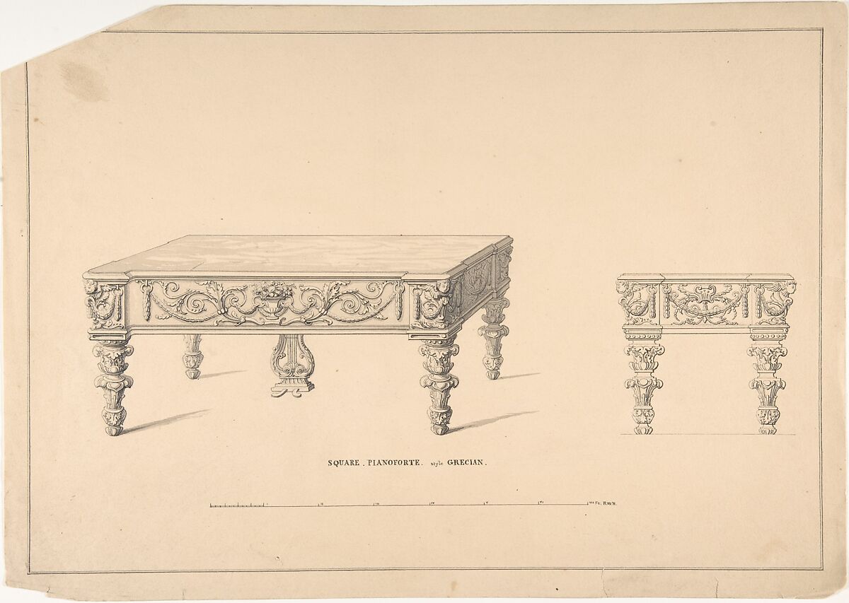 Robert William Hume  Design for a Fancy Table, Louis Quatorze