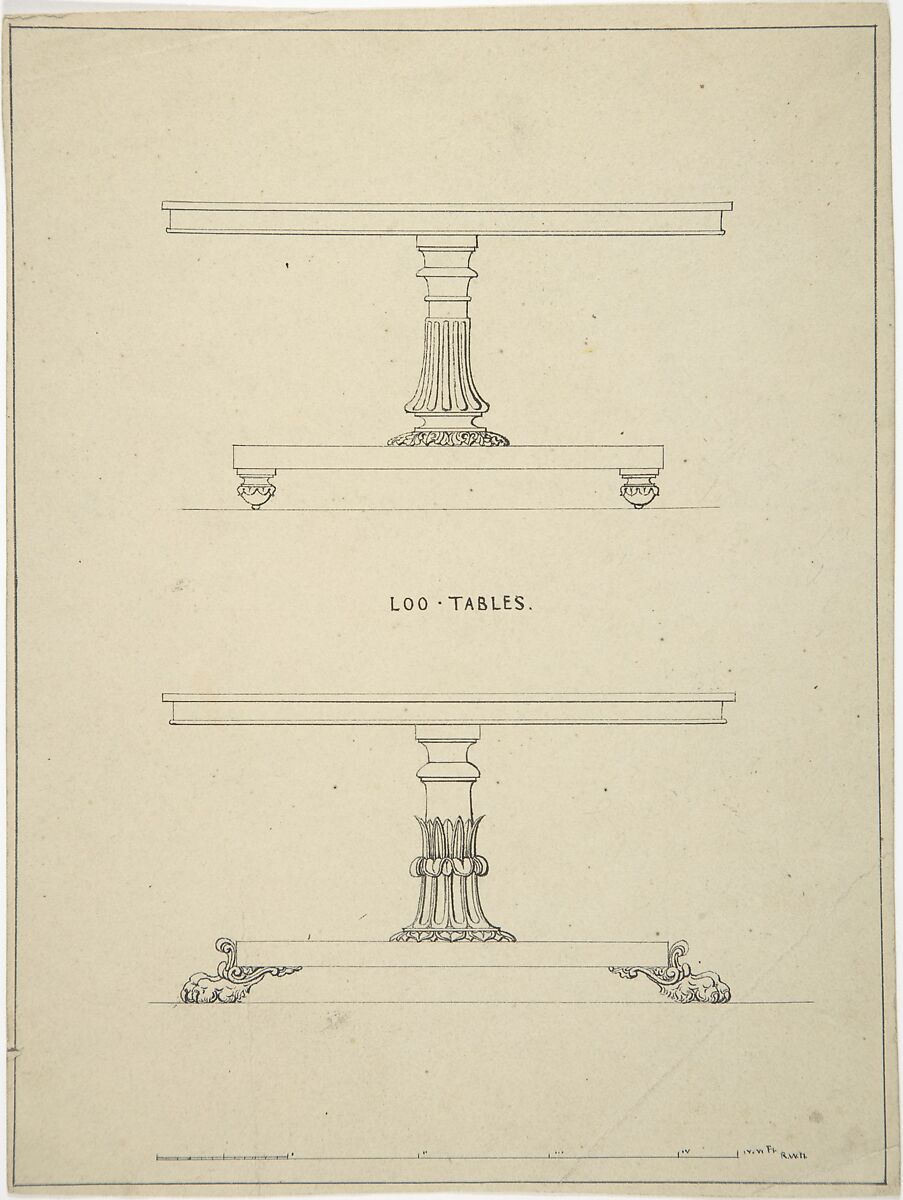 Robert William Hume  Design for a Fancy Table, Louis Quatorze